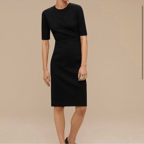 Aritzia Dresses & Skirts - Aritzia Babaton Kramer Black Ponte Knit Short Sleeve Pencil Mini Sheath Dress 2